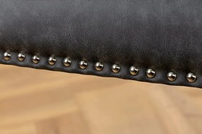 Set 2 scaune Stil Baroc, Piele Sintetica, Negru Vintage, CASTLE