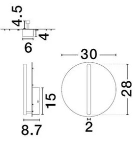 Aplica LED stil ambiental NALU diametru-30cm, 2700K NVL-9580581