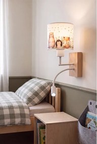 Brilagi - Lampă LED flexibilă BOBO WOOD 1xE27/25W/230V + LED/3W stejar/alb/cu motive animale