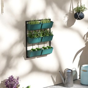 Outsunny Jardiniera de perete pe 3 nivele cu 6 ghivece pentru int | Aosom Romania