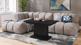 Mazzoni ASTON MINI-Z Negru Mat - MĂSUȚĂ DE CAFEA MODERNĂ EXTENSIBILĂ REGLABILĂ PE ÎNĂLȚIME MASĂ TRANSFORMABILĂ