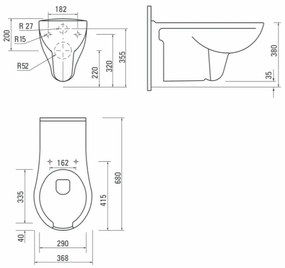 Vas wc suspendat pentru persoane cu dizabilitati Deante, Vital