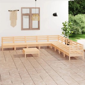 3083119 vidaXL Set mobilier de grădină, 10 piese, lemn masiv de pin