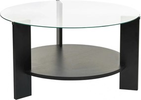 Masuta cafea CLARA, negru, PAL/sticla, 75x75x40 cm