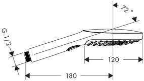 Para de dus, Hansgrohe, Raindance Select E 120, 3 jeturi, alb mat