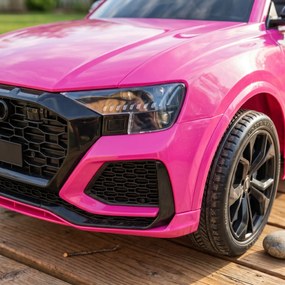HOMCOM Mașină Electrică pentru Copii Audi RS Q8, 6V, 2 Motoare, Telecomandă, PP, 101x62x51 cm, Roz | Aosom Romania