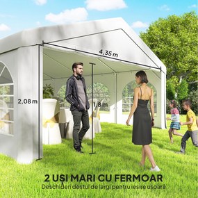 Outsunny Pavilion pentru Petreceri 10x5 m cu 10 Pereți Laterali Detașabili, Pavilion de Grădină cu 5 Secțiuni, Uși cu Fermoar și Ferestre, Pavilion pentru Nunți, Evenimente, Întâlniri, UV30+, Alb | Aosom Romania