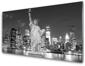 Tablou pe sticla Statuia Libertății din New York Case Gray