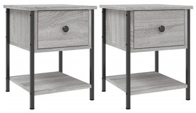 vidaXL Noptiere, 2 buc., gri sonoma, 34x35,5x45 cm, lemn compozit