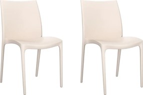 vidaXL Scaune de grădină, 2 buc., crem, 50x46x80 cm, polipropilenă