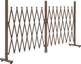 Outsunny Gard Extensibil Autoportant, Grilaj Flexibil din Oțel și Aluminiu, Pliabil, 52-405 cm, Maro Închis | Aosom Romania