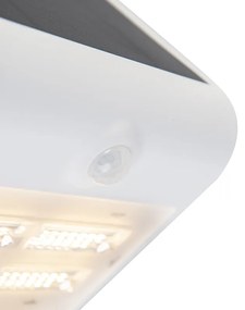 Lampă de perete exterioară albă 21,5 cm cu dimmer și senzor solar - Daya