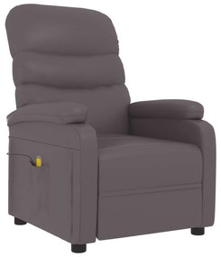 289692 vidaXL Fotoliu de masaj, gri, piele ecologică
