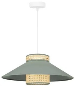 Lustră pe cablu RIO Duolla RATTAN 1xE27/15W/230V d. 45 cm verde/ratan