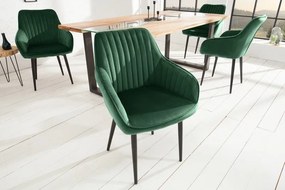 Set de 2 scaune elegante, tapitate Turin verde smarald
