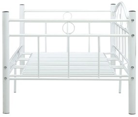 Cadru pat de zi, alb, 90 x 200 cm, metal