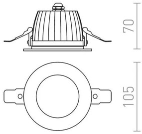 Plafonieră LED încastrată pentru baie AMIGA 8W/230V IP65 RED-Design Rendl-R10565