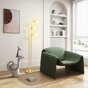 HOMCOM Lampadaire sur pied salon, lampe salon contemporain cu 3 spoturi rotative, abajur din sticlă și întrerupător la picior | Aosom Romania