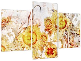 Tablou - Floarea-soarelui,pictură (90x60 cm)