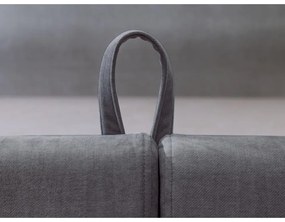 Pat matrimonial 160x200 cm gri închis tapițat cu spațiu de depozitare cu somieră Jade – Bobochic Paris