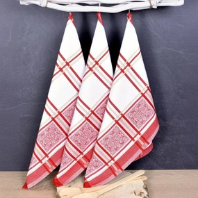 Prosoape de bucătărie din bumbac egiptean SOLE RED 50 x 70 cm 3 buc