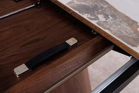 Masa extensibila, Ceramica, Furnir nuc, UNIQUE 160-200cm