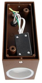 Aplică industrială maro ruginiu cu 2 lumini IP44 - Baleno