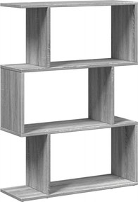 vidaXL Bibliotecă/separator 3 niveluri sonoma gri 70x24x97 cm lemn