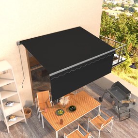 vidaXL Copertină retractabilă manual cu stor, antracit, 3,5x2,5 m