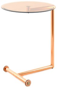 Masuta de cafea rotunda din sticla Luciana 46x46x62 cm aurie