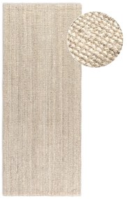 Covor tip traversă crem din iută 80x200 cm Bouclé – Hanse Home