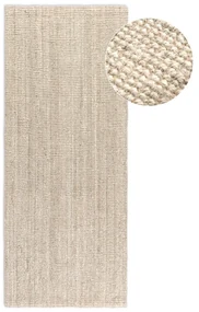 Covor tip traversă crem din iută 80x200 cm Bouclé – Hanse Home