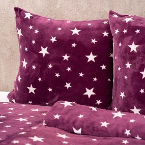 Lenjerie de pat din microflanel 4Home Stars violet, 140 x 220 cm, 70 x 90 cm