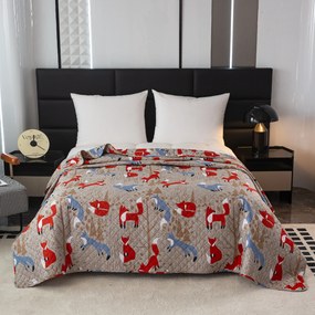 Cuvertura de pat cu model VULPEA ROSIE maro Dimensiune: 220 x 240 cm