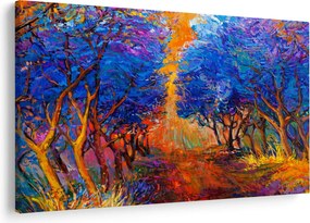 Tablou - Coroane de copac de toamnă, impresionism modern (90x60 cm)
