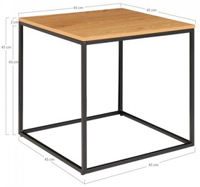 Masa auxiliara din lemn cu picioare negre 45x45x45 cm Vita