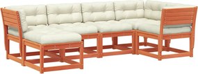 vidaXL Set mobilier de grădină cu perne, 6 piese, lemn masiv de pin