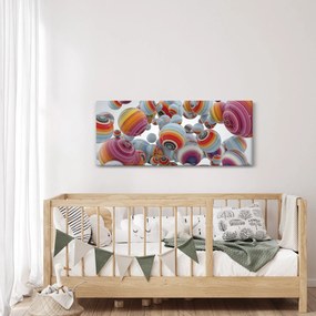 Tablou cu bile pictate (120x50 cm)