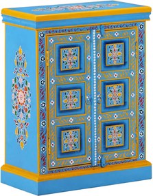 vidaXL Dulap, turcoaz, lemn masiv de mango, pictat manual