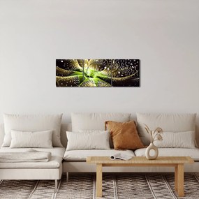 Tablou - Detaliu florii (cu ceas) (90x30 cm)