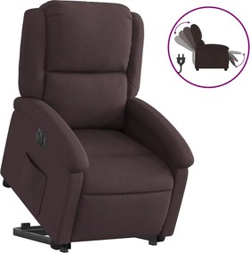 vidaXL Fotoliu electric rabatabil cu ridicare, maro închis, textil