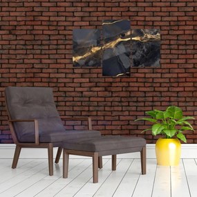 Tablou - Negru - decor auriu (90x60 cm)