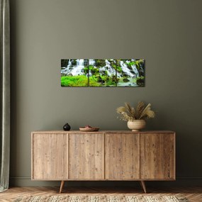 Tablou - cascade cu plante (cu ceas) (90x30 cm)