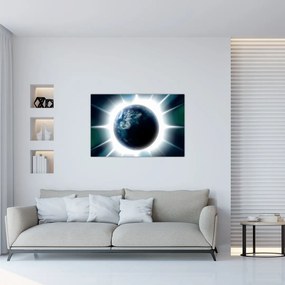 Tablou cu planeta iluminată (90x60 cm)