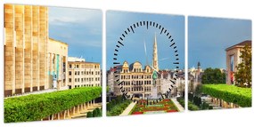 Tablou - Brussels (cu ceas) (90x30 cm)