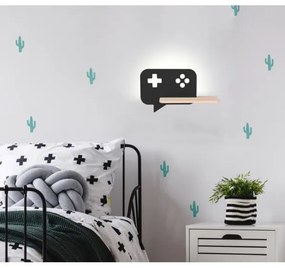 Aplică LED cu raft pentru copii CONSOLE LED/5W/230V negru