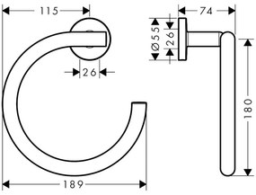 Portprosop Hansgrohe, Logis Universal, rotund, crom