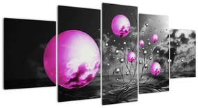Tablou abstract - bile violet (150x70cm)