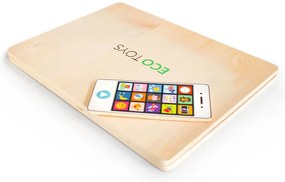 Laptop educațional magnetic din lemn cu telefon și litere