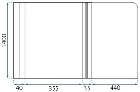 Paravan de cada Agat sticla securizata – 100×140 cm